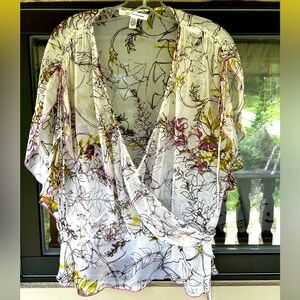 DVF silk floral wrap blouse